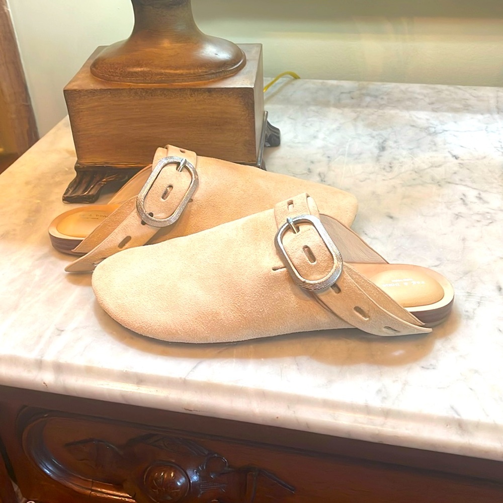 Rag &Bone Ansley mule in bone. Worn twice. Size EU 38